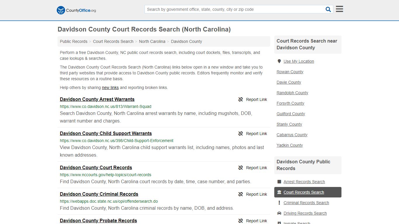 Davidson County Court Records Search (North Carolina) - County Office