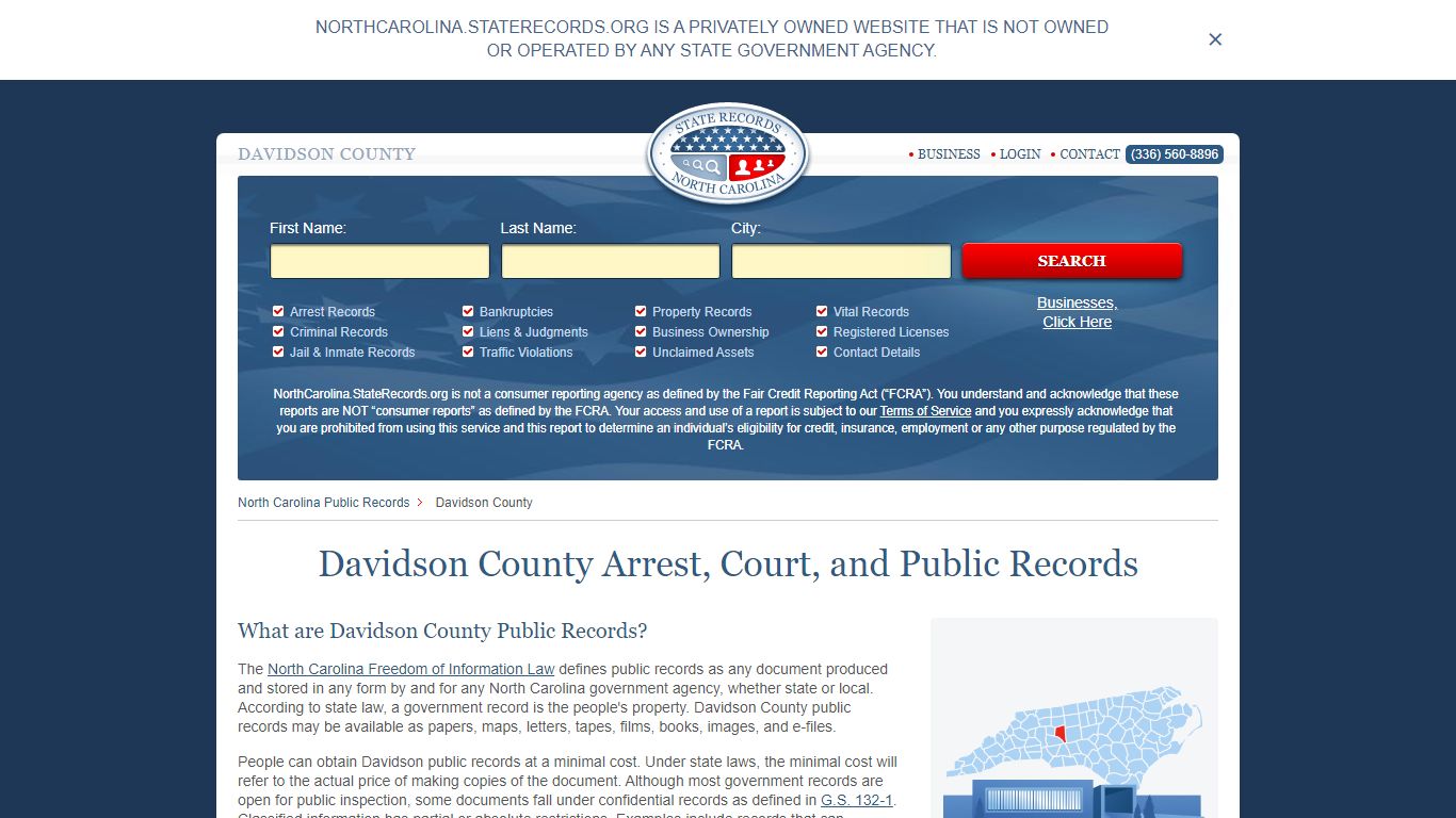 Davidson County Arrest, Court, and Public Records